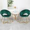 Set of 2 Dark Green Velvet Iron Accent Chairs with Open Back Metal Legs
